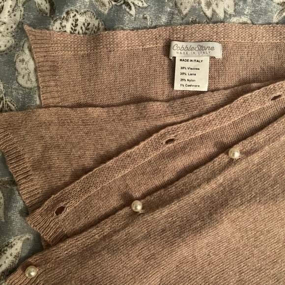 Wool Cashmere Blend Asymmetrical Poncho Wrap Knit Layering Top Made in Italy - Picture 8 of 10